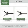 image:imageHunter Cassius Outdoor or Indoor Ceiling Fan 52 inch Matte Silver  No Light Standard Mount Pull Chain 3 Blades For Living Room Patio Porch Garage 59262Matte Black