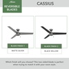 image:imageHunter Cassius Outdoor or Indoor Ceiling Fan 52 inch Matte Silver  No Light Standard Mount Pull Chain 3 Blades For Living Room Patio Porch Garage 59262Matte Silver