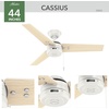 image:imageHunter Cassius Outdoor or Indoor Ceiling Fan 52 inch Matte Silver  No Light Standard Mount Pull Chain 3 Blades For Living Room Patio Porch Garage 59262Fresh White
