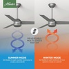 image:imageHunter Cassius Outdoor or Indoor Ceiling Fan 52 inch Matte Silver  No Light Standard Mount Pull Chain 3 Blades For Living Room Patio Porch Garage 59262Matte Silver