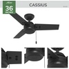 image:imageHunter Cassius Outdoor or Indoor Ceiling Fan 52 inch Matte Silver  No Light Standard Mount Pull Chain 3 Blades For Living Room Patio Porch Garage 59262Noble Bronze