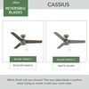 image:imageHunter Cassius Outdoor or Indoor Ceiling Fan 52 inch Matte Silver  No Light Standard Mount Pull Chain 3 Blades For Living Room Patio Porch Garage 59262Matte Silver