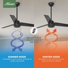 image:imageHunter Cassius Outdoor or Indoor Ceiling Fan 52 inch Matte Silver  No Light Standard Mount Pull Chain 3 Blades For Living Room Patio Porch Garage 59262Matte Black