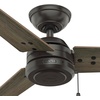 image:imageHunter Cassius Outdoor or Indoor Ceiling Fan 52 inch Matte Silver  No Light Standard Mount Pull Chain 3 Blades For Living Room Patio Porch Garage 59262Noble Bronze
