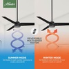 image:imageHunter Cassius Outdoor or Indoor Ceiling Fan 52 inch Matte Silver  No Light Standard Mount Pull Chain 3 Blades For Living Room Patio Porch Garage 59262Matte Black