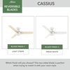 image:imageHunter Cassius Outdoor or Indoor Ceiling Fan 52 inch Matte Silver  No Light Standard Mount Pull Chain 3 Blades For Living Room Patio Porch Garage 59262Fresh White