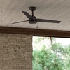 image:imageHunter Cassius Outdoor or Indoor Ceiling Fan 52 inch Matte Silver  No Light Standard Mount Pull Chain 3 Blades For Living Room Patio Porch Garage 59262Premier Bronze