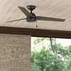 image:imageHunter Cassius Outdoor or Indoor Ceiling Fan 52 inch Matte Silver  No Light Standard Mount Pull Chain 3 Blades For Living Room Patio Porch Garage 59262Noble Bronze