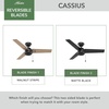 image:imageHunter Cassius Outdoor or Indoor Ceiling Fan 52 inch Matte Silver  No Light Standard Mount Pull Chain 3 Blades For Living Room Patio Porch Garage 59262Matte Black