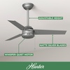 image:imageHunter Cassius Outdoor or Indoor Ceiling Fan 52 inch Matte Silver  No Light Standard Mount Pull Chain 3 Blades For Living Room Patio Porch Garage 59262Matte Silver