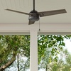 image:imageHunter Cassius Outdoor or Indoor Ceiling Fan 52 inch Matte Silver  No Light Standard Mount Pull Chain 3 Blades For Living Room Patio Porch Garage 59262Noble Bronze