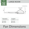 image:imageHunter Cassius Outdoor or Indoor Ceiling Fan 52 inch Matte Silver  No Light Standard Mount Pull Chain 3 Blades For Living Room Patio Porch Garage 59262Matte Silver