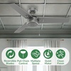 image:imageHunter Cassius Outdoor or Indoor Ceiling Fan 52 inch Matte Silver  No Light Standard Mount Pull Chain 3 Blades For Living Room Patio Porch Garage 59262Matte Silver