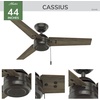 image:imageHunter Cassius Outdoor or Indoor Ceiling Fan 52 inch Matte Silver  No Light Standard Mount Pull Chain 3 Blades For Living Room Patio Porch Garage 59262Noble Bronze