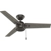 image:imageHunter Cassius Outdoor or Indoor Ceiling Fan 52 inch Matte Silver  No Light Standard Mount Pull Chain 3 Blades For Living Room Patio Porch Garage 59262Fresh White