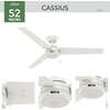 image:imageHunter Cassius Outdoor or Indoor Ceiling Fan 52 inch Matte Silver  No Light Standard Mount Pull Chain 3 Blades For Living Room Patio Porch Garage 59262Fresh White