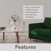 image:imageHunter Classic D12 Portable Desk Fan 12 inch 3 Speed Brushed Nickel 97315Brushed Nickel