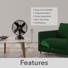 image:imageHunter Classic D12 Portable Desk Fan 12 inch 3 Speed Brushed Nickel 97315Matte Black
