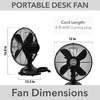 image:imageHunter Classic D12 Portable Desk Fan 12 inch 3 Speed Brushed Nickel 97315Matte Black