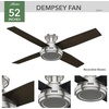 image:imageHunter Dempsey Indoor Ceiling Fan No Light Modern 52 inch Fresh White  Low Profile Mount Remote Control 4 Blades For Bedroom Living Room Kitchen 59248Brushed Nickel finish
