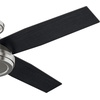 image:imageHunter Dempsey Indoor Ceiling Fan No Light Modern 52 inch Fresh White  Low Profile Mount Remote Control 4 Blades For Bedroom Living Room Kitchen 59248Brushed Nickel finish