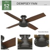 image:imageHunter Dempsey Indoor Ceiling Fan No Light Modern 52 inch Fresh White  Low Profile Mount Remote Control 4 Blades For Bedroom Living Room Kitchen 59248Noble Bronze finish