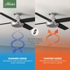 image:imageHunter Dempsey Indoor Ceiling Fan No Light Modern 52 inch Fresh White  Low Profile Mount Remote Control 4 Blades For Bedroom Living Room Kitchen 59248Brushed Nickel finish