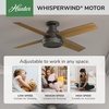 image:imageHunter Dempsey Indoor Ceiling Fan No Light Modern 52 inch Fresh White  Low Profile Mount Remote Control 4 Blades For Bedroom Living Room Kitchen 59248Noble Bronze finish