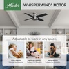 image:imageHunter Dempsey Indoor Ceiling Fan No Light Modern 52 inch Fresh White  Low Profile Mount Remote Control 4 Blades For Bedroom Living Room Kitchen 59248Brushed Nickel finish
