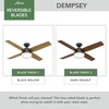 image:imageHunter Dempsey Outdoor or Indoor Ceiling Fan 52 inch Matte NickelMatte Black