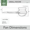 image:imageHunter Dempsey Outdoor or Indoor Ceiling Fan Quiet 44 inch Matte Black  with LED Light and Remote Control Low Profile Mount 4 Blades For Living Room Patio Porch Garage 50400Matte Nickel