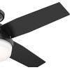 image:imageHunter Dempsey Outdoor or Indoor Ceiling Fan Quiet 44 inch Matte Black  with LED Light and Remote Control Low Profile Mount 4 Blades For Living Room Patio Porch Garage 50400Matte Black