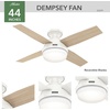 image:imageHunter Dempsey Outdoor or Indoor Ceiling Fan Quiet 44 inch Matte Black  with LED Light and Remote Control Low Profile Mount 4 Blades For Living Room Patio Porch Garage 50400Fresh White