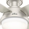 image:imageHunter Dempsey Outdoor or Indoor Ceiling Fan Quiet 44 inch Matte Black  with LED Light and Remote Control Low Profile Mount 4 Blades For Living Room Patio Porch Garage 50400Matte Nickel