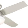 image:imageHunter Dempsey Outdoor or Indoor Ceiling Fan Quiet 44 inch Matte Black  with LED Light and Remote Control Low Profile Mount 4 Blades For Living Room Patio Porch Garage 50400Matte Nickel