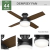 image:imageHunter Dempsey Outdoor or Indoor Ceiling Fan Quiet 44 inch Matte Black  with LED Light and Remote Control Low Profile Mount 4 Blades For Living Room Patio Porch Garage 50400Matte Black