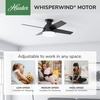 image:imageHunter Dempsey Outdoor or Indoor Ceiling Fan Quiet 44 inch Matte Black  with LED Light and Remote Control Low Profile Mount 4 Blades For Living Room Patio Porch Garage 50400Matte Black