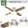 image:imageHunter Dempsey Outdoor or Indoor Ceiling Fan Quiet 44 inch Matte Black  with LED Light and Remote Control Low Profile Mount 4 Blades For Living Room Patio Porch Garage 50400Matte Nickel