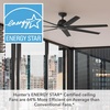 image:imageHunter Downtown Outdoor or Indoor Ceiling Fan 60 inch Matte Black  No Light Standard Mount Wall Control Quiet 7 Blades For Patio Porch Garage 51590Matte Black