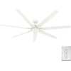 image:imageHunter Downtown Outdoor or Indoor Ceiling Fan 60 inch Matte Black  No Light Standard Mount Wall Control Quiet 7 Blades For Patio Porch Garage 51590Matte White