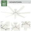 image:imageHunter Downtown Outdoor or Indoor Ceiling Fan 60 inch Matte Black  No Light Standard Mount Wall Control Quiet 7 Blades For Patio Porch Garage 51590Matte White