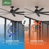 image:imageHunter Downtown Outdoor or Indoor Ceiling Fan 60 inch Matte Black  No Light Standard Mount Wall Control Quiet 7 Blades For Patio Porch Garage 51590Matte Black
