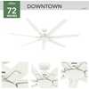 image:imageHunter Downtown Outdoor or Indoor Ceiling Fan 60 inch Matte Black  No Light Standard Mount Wall Control Quiet 7 Blades For Patio Porch Garage 51590Matte White
