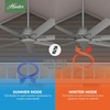 image:imageHunter Downtown Outdoor or Indoor Ceiling Fan 60 inch Matte Black  No Light Standard Mount Wall Control Quiet 7 Blades For Patio Porch Garage 51590Matte Silver