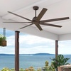 image:imageHunter Downtown Outdoor or Indoor Ceiling Fan 60 inch Matte Black  No Light Standard Mount Wall Control Quiet 7 Blades For Patio Porch Garage 51590Matte Bronze