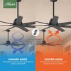 image:imageHunter Downtown Outdoor or Indoor Ceiling Fan 60 inch Matte Black  No Light Standard Mount Wall Control Quiet 7 Blades For Patio Porch Garage 51590Matte Black