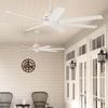 image:imageHunter Downtown Outdoor or Indoor Ceiling Fan 60 inch Matte Black  No Light Standard Mount Wall Control Quiet 7 Blades For Patio Porch Garage 51590Matte White