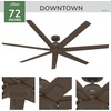image:imageHunter Downtown Outdoor or Indoor Ceiling Fan 60 inch Matte Black  No Light Standard Mount Wall Control Quiet 7 Blades For Patio Porch Garage 51590Matte Bronze