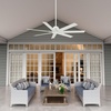 image:imageHunter Downtown Outdoor or Indoor Ceiling Fan 60 inch Matte Black  No Light Standard Mount Wall Control Quiet 7 Blades For Patio Porch Garage 51590Matte White