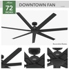 image:imageHunter Downtown Outdoor or Indoor Ceiling Fan 60 inch Matte Black  No Light Standard Mount Wall Control Quiet 7 Blades For Patio Porch Garage 51590Matte Black